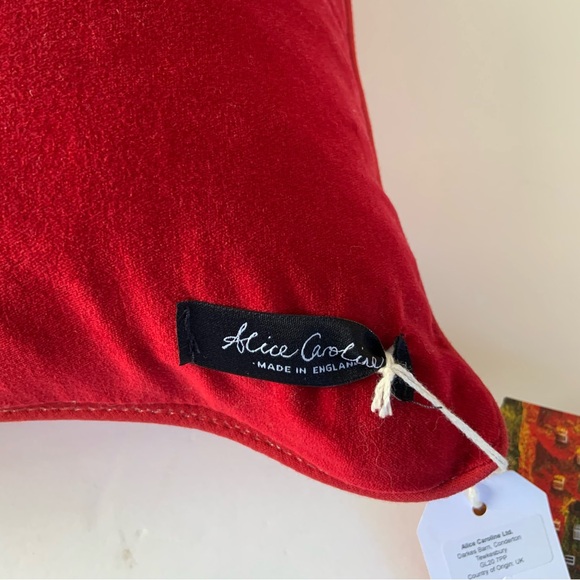 Liberty London Pillow Wiltshire Stars Print Alice Caroline 16x16 Velvet Back Red - Picture 6 of 7